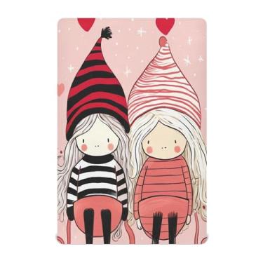 Imagem de xigua Lençol de berço fofo de gnomo para meninas e meninos, lençol de berço macio e respirável adequado para berço padrão e cama infantil 71 x 132 cm