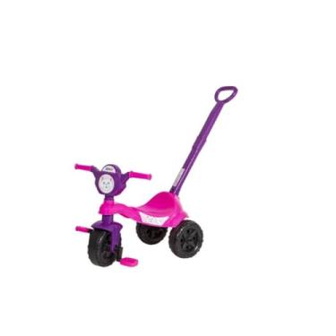 Imagem de Carrinho de Passeio e Pedal Infantil, Roxo e Rosa, 43x33x60cm, Multifuncional, para Crianças a partir de 12 Meses, Suporta até 16kg