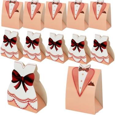 Imagem de HeartYue 100 caixas de lembrancinhas rosa para casamento, rosa, chocolate, doces, presentes, presentes para noivados, noivados, aniversários, decorações de festa