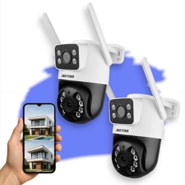 Imagem de Kit 2 Câmeras Jortan Wifi Lente Dupla Externa Visão Noturna