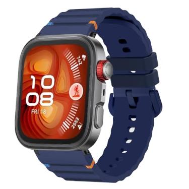 Imagem de Lamshaw Compatível com pulseiras Huawei Watch Fit 4 Pro, nova pulseira de substituição ajustável de linha de tecido de silicone compatível com Huawei Watch Fit 4 Pro, Fit 4, Fit 3 (azul)