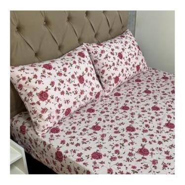 Imagem de Jogo Lençol Queen Size 3 Peças Estampado 150 fios C/Elástico e Fronha c/zíper Cama Box(Modelo - 12)