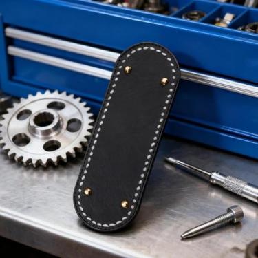 Imagem de 2 peças de acessório de placa de base oval com padrão cruzado de poliuretano preto, adequado para bolsa de tecido à mão DIY e costura de carteira.