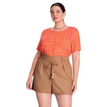 Imagem de Blusa Plus Size Lunender Laranja Tam. M-Feminino