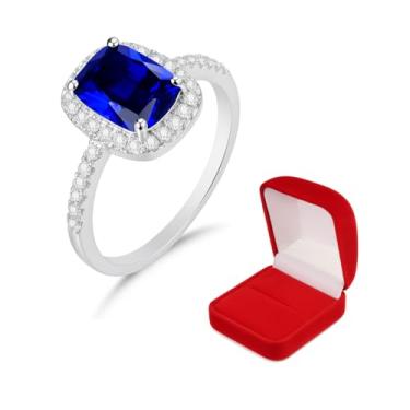 Imagem de Anel De Formatura Feminino Pedras Cursos Variados Presente (Azul, 16)