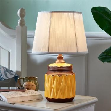 Imagem de Luxo Contemporâneo Lâmpada De Mesa De Cerâmica LED Criatividade Americana Sala De Estar Quarto Estudo Villa Hotel Cama Mesa Luz (Estilo 060B)