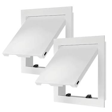 Imagem de MouMouPurr Pacote com 2 painéis de acesso de metal espessos de 1 mm 30 x 30 cm, painel de portas de acesso de atração magnética para drywall, parede e teto, encanamento elétrico e porta do sótão