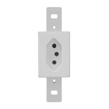 Imagem de Tomada C/ Haste S/ Placa 2p+t 10a Branca - 23.080 Transmobil