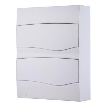 Imagem de Quadro Distribuição Sobrepor 24 Disjuntores Din Branco Brum