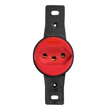 Imagem de Tomada Com Haste 10A Vermelha 2P+T - 6013.6 Lumibras