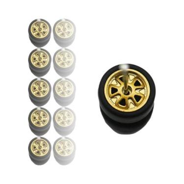 Imagem de Rodas De Modelo De Brinquedo Em Escala 1/64 Com Pneus De Borracha Lisa