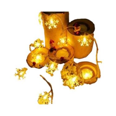 Imagem de Luzes De Natal Em Forma De Floco De Neve 10/20/30/40 LED Alimentadas P