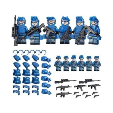 Imagem de Blocos De Montar Miniatura Polícia Fantasma Soldados Armados Brinquedo