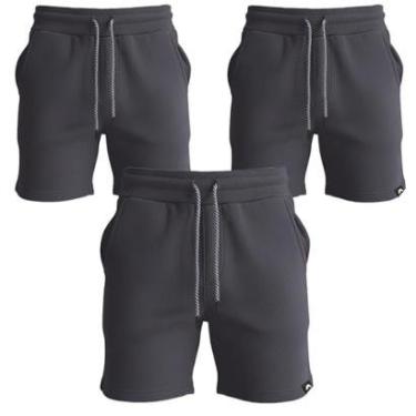 Imagem de Kit 3 Bermuda Moletom Short Masculino Dagg Com Cordão Ajustável Bolsos Laterais-Masculino