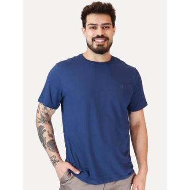 Imagem de Camiseta Dudalina Masculina Essentials Modal Logo Azul Escuro-Masculino