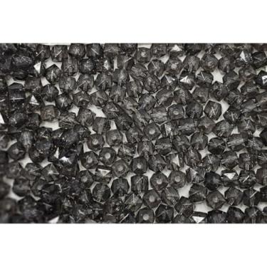 Imagem de Miçanga Cristal Acrílico 8mm Cubo Quadrado 500g Transparente para Artesanato e Bijuteria (Preto Fume 085)
