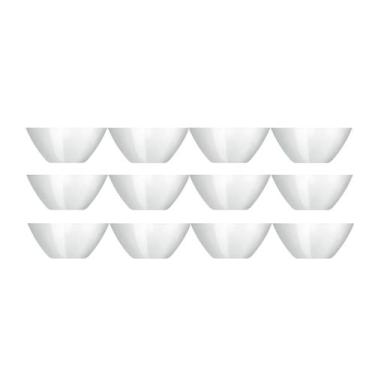 Imagem de Kit 12 Saladeiras Bowl Tigela Opaline 840ml Vidro Branca - Nadir Figue