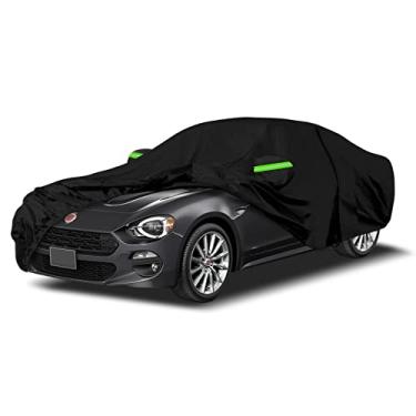 Imagem de Capa de carro à prova d'água de substituição para Fiat 124 Spider, 210T e forro de algodão para todos os climas com porta de zíper para proteção de neve chuva e granizo