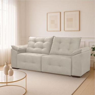 Imagem de Sofá Rayssa Reclinável Confortável Reforçado Veludo Premium - Los Herm