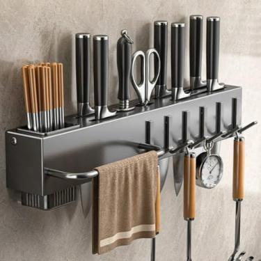 Imagem de Organizador de Utensílios de Cozinha em Metal – Suporte de Parede para Talheres, Facas, Colheres e Espátulas - Porta Utensílios de Cozinha com 8 ganchos, Super resistente, Moderno e Funcional - UpShop