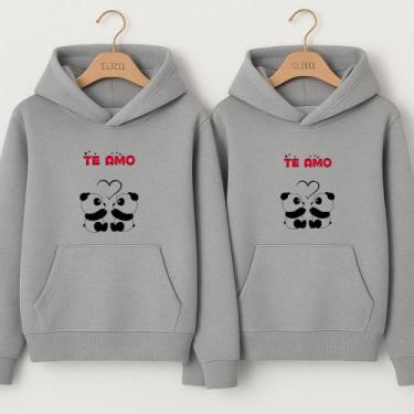 Imagem de Moletom Canguru Panda Apaxionada Te Amo Blusa De Frio Fofo Para Amigos