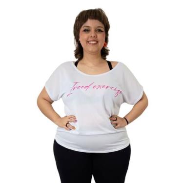 Imagem de Camiseta Plus Size Feminina Dry Furadinho Academia - FR Moda Fitness, 