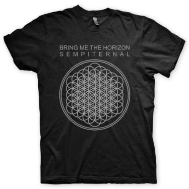 Imagem de Camiseta Masculina Bring Me The Horizon Silk - 100 Algodão, Preto, Bra