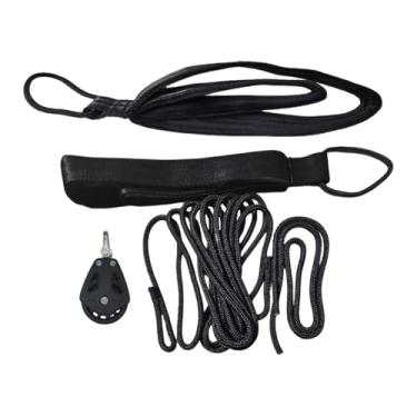 Imagem de predolo Cordas de Pilates Reformer de 5,2 m e 1 m, Aparelho de Exercícios com Roda Polia, Alças de Pilates, Alça Dupla para Fitness Feminino e Masculino, Style D