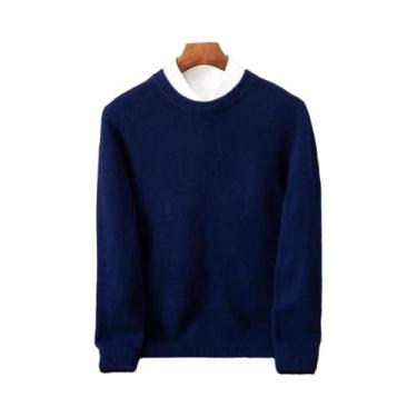 Imagem de Suéter Masculino Oversized De Cashmere Gola O Pulôver Solto M-3XL Tric