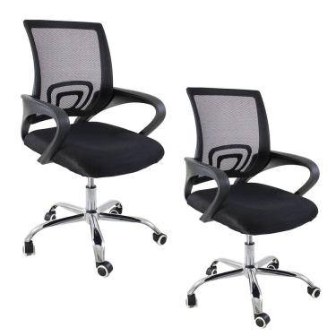 Imagem de Kit 2 Cadeiras de Escritorio Begonia Tela Mesh Ergonomico