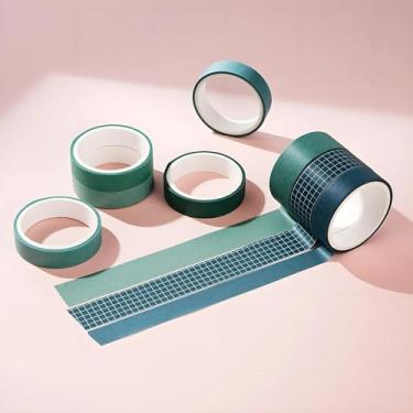 Imagem de Conjunto de 8 rolos de adesivos Washi de 3 m, adesivos de cor sólida decorativos para artes faça-você-mesmo artesanato suprimentos de diário scrapbook cartão embrulho