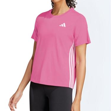 Imagem de Camiseta Adidas TE 3S Crew Tee Rosa e Branco-Feminino
