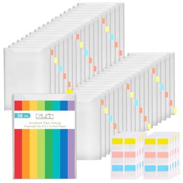 Imagem de Caydo 36 peças de armazenamento de papel para 8,5 × 11 papéis com 48 abas adesivas de índice, organizador de armazenamento de álbuns de recortes para papel de impressora, álbuns, cartolina, foto