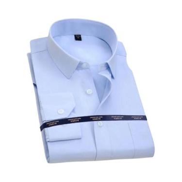 Imagem de Camisas Sociais Masculinas De Manga Longa Clássicas Para Escritório, T