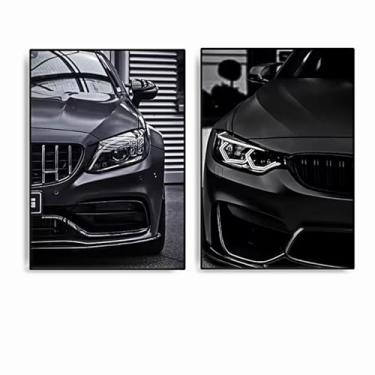 Imagem de PHWWDSUQA Conjunto de 2 pôsteres de super carro para quarto de meninos, fotos de carros de corrida, decoração de parede, para quarto, dormitório, parede, escritório, decoração, imagem 50,8 x 71 cm