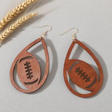 Imagem de Brincos pendentes de futebol para mulheres, leves, esportivos, amantes, lágrimas, declaração do dia do jogo, One Size, Aço inoxidável, Sem pedra preciosa