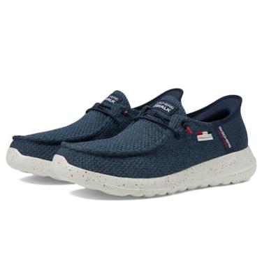 Imagem de Skechers Tênis masculino Go Walk Max-Hands Free Slip-ins The American Dream, Azul marino, 38