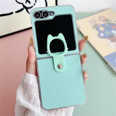 Imagem de Capa de celular em formato de anel para Samsung Galaxy Z Flip 7/6/5/4/3, capa protetora à prova de choque, verde, para Galaxy Z Flip 3 5G
