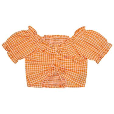 Imagem de Blusa Juvenil Look Jeans Cropped Xadrez - VERDE - 18-Feminino