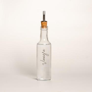 Imagem de Galheteiro de Vidro 250ml com Bico Dosador e Tampa de Cortiça para Azeite, Óleo, Vinagre e Molhos | Porta Temperos para Cozinha e Uso Diário (Porta Vinagre)