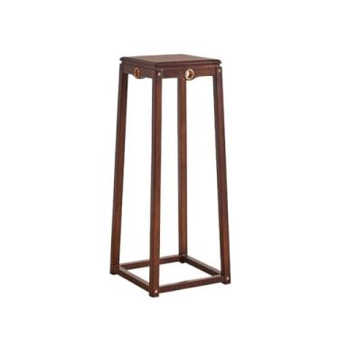 Imagem de KHUTRW3D Base de vaso trapezoidal prateleira de bonsai interior, mesa lateral de sala de estar chinesa, suporte de plantas de madeira de borracha