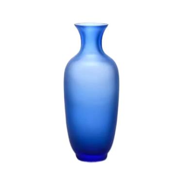 Imagem de Vaso grande moderno espaço de chá decoração macia ornamentos estilo chinês arranjo de flores vaso de vidro peças centrais (azul)