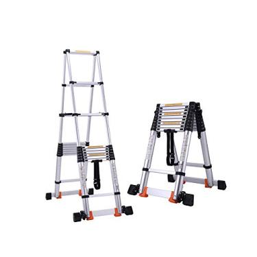 Imagem de Escada telescópica multifuncional, espessa, multifuncional, para decoração de engenharia, escada reta de 2,1 metros