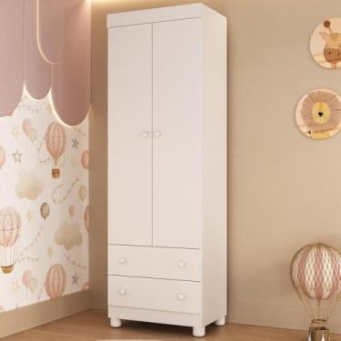 Imagem de Guarda-roupa Infantil 62cm 2 Portas e 2 Gavetas Allegra Multimóveis Mp4441 Branco