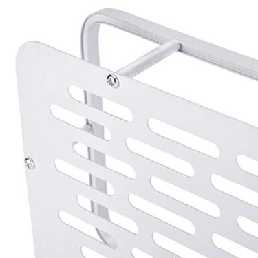 Imagem de Prateleira de Armazenamento Parede em Alumínio com Camadas e 2 Ganchos para Banheiro Cozinha Sala Estar - Solução Resistente à Erosão Fácil Limpar Eco