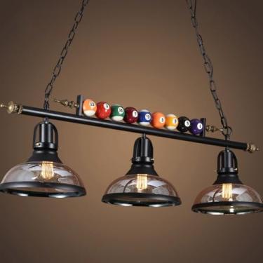 Imagem de Lustre pendente retrô Billiards Industries, moderno, LED, 98 cm, dimerizável, para teto, mesa de jantar, sala de estar, bar (lâmpada não inclusa).