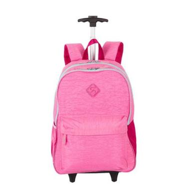 Imagem de Mochila Sestini com Rodinhas Rollingg Crinkle 2 Double Rosa