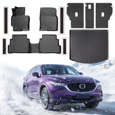 Imagem de Tapetes de carro para Mazda CX-5 2013-2016, com tapetes de encosto e porta-malas e acessórios de protetores de peitoril de porta, conjuntos completos de acessórios de proteção de carro para todos os