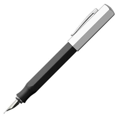Imagem de Caneta Tinteiro Faber-Castell Ondoro Preto Fosco C/Cromado