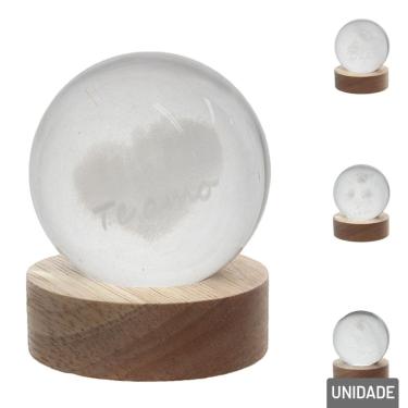 Imagem de Luminária de Mesa 7,5x6cm Bola Cristal - Tudo em Caixa